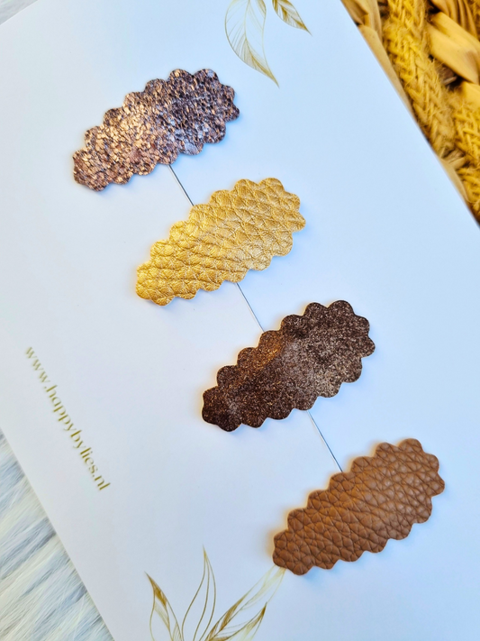 Leatherlook haarspeldjes Luna ribbel