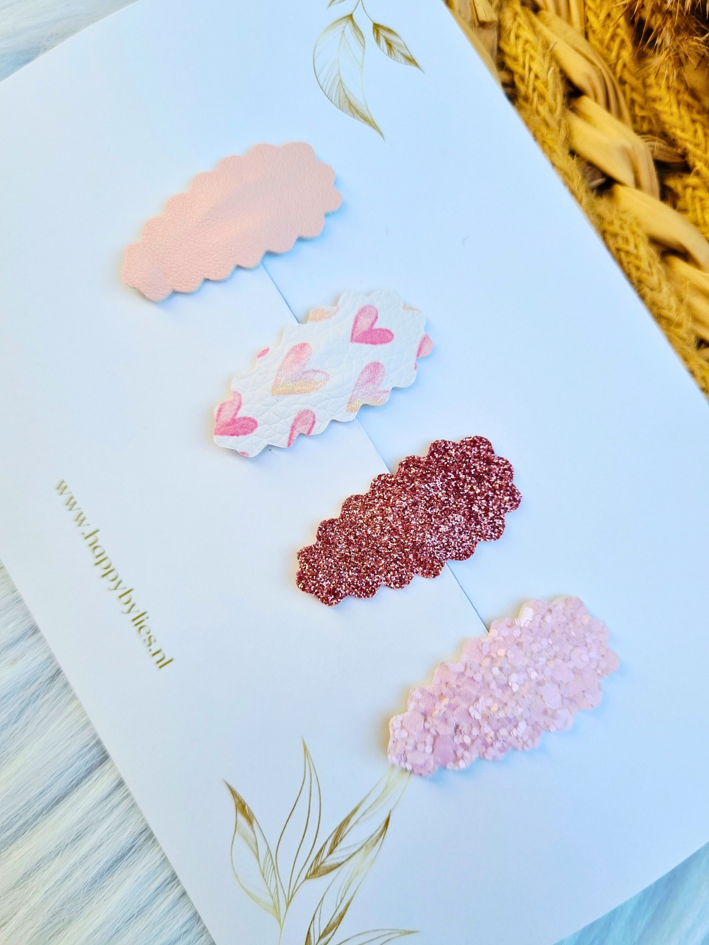 Leatherlook haarspeldjes Nien ribbel