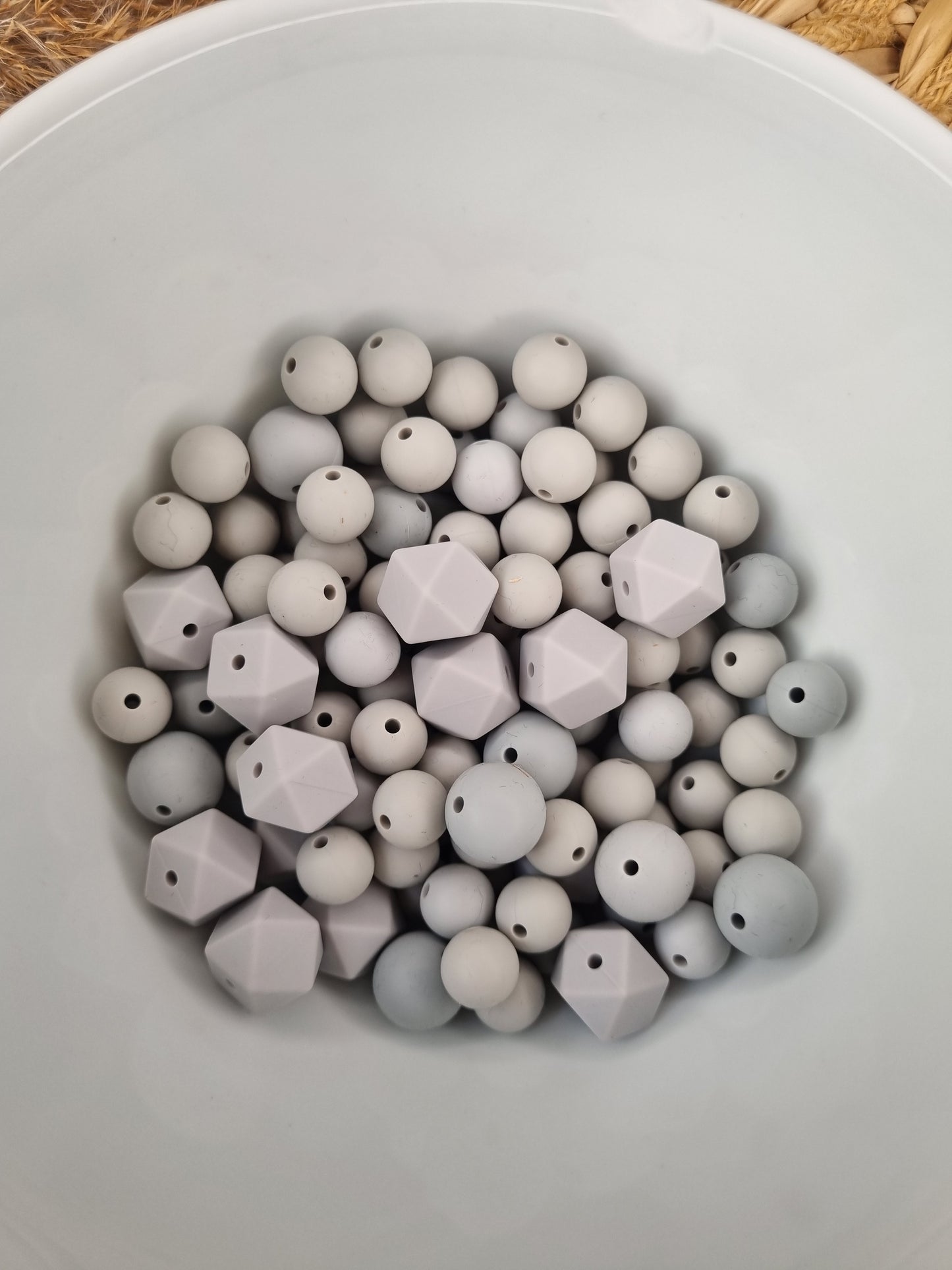 Siliconen kralen grijs