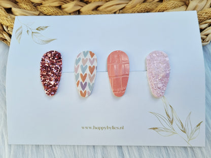 Leatherlook haarspeldjes Elin ovaal