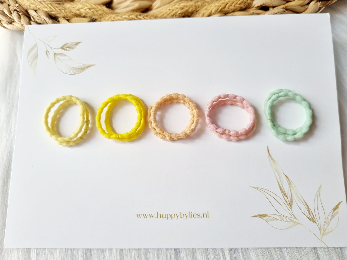 Mini haar elastiekjes multi color 10 stuks