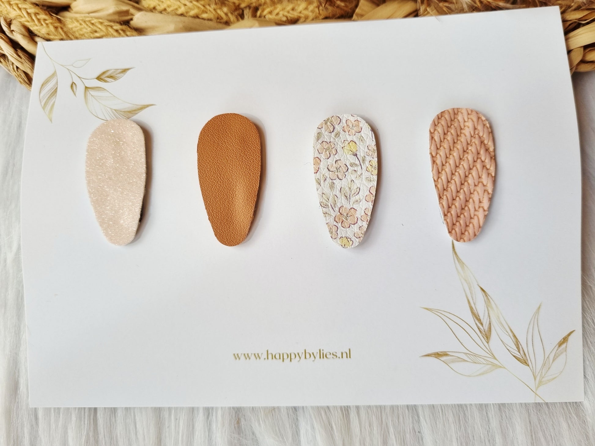 Leatherlook haarspeldjes anti-slip Elke