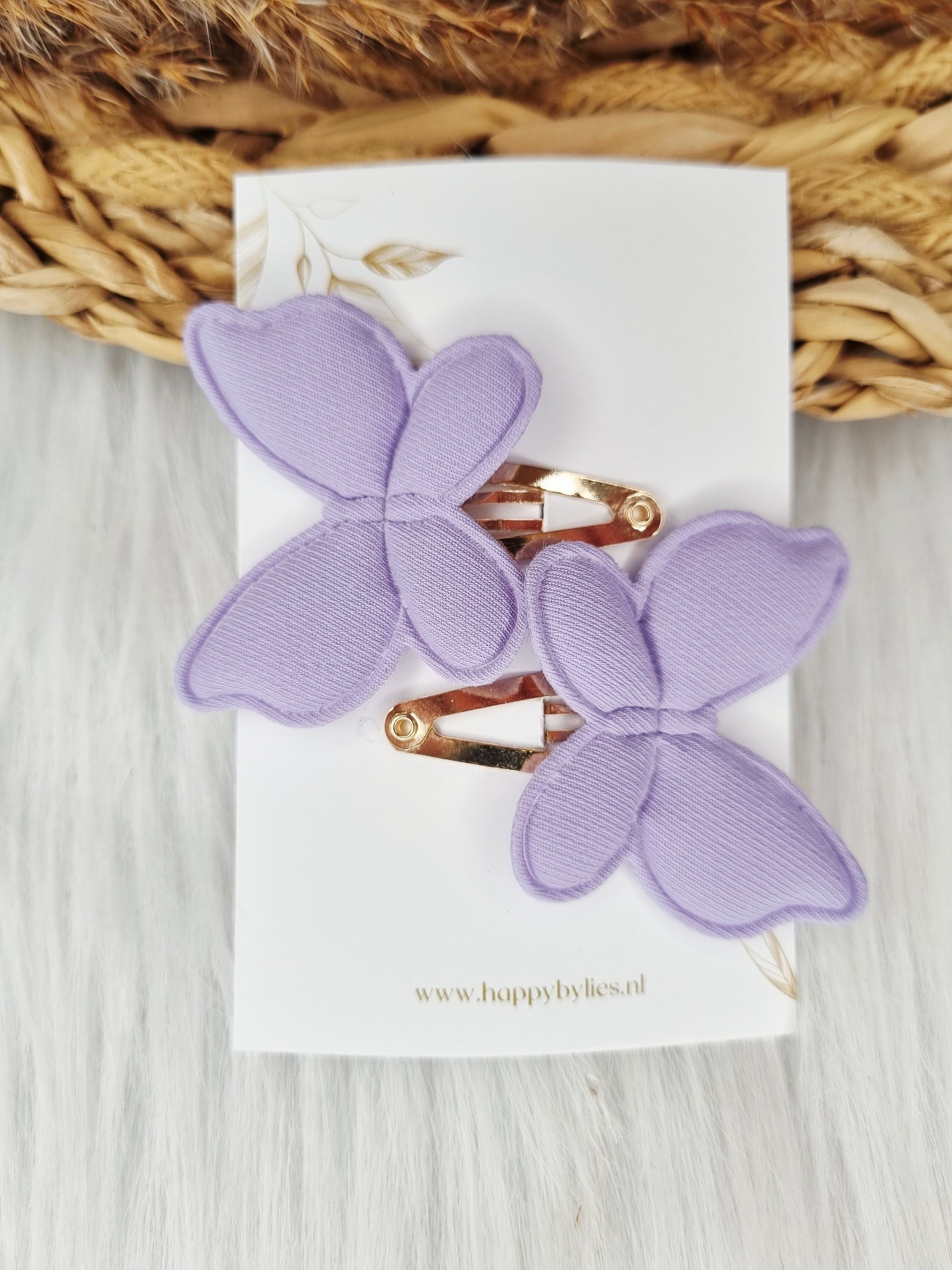 Haarspeldje Vlinder lila 2 stuks