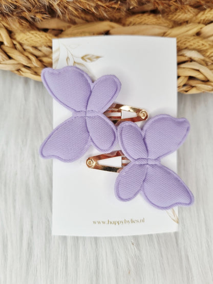 Haarspeldje Vlinder lila 2 stuks