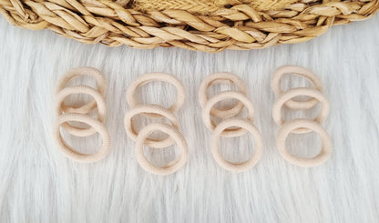 Mini haarelastiekjes beige 12 stuks