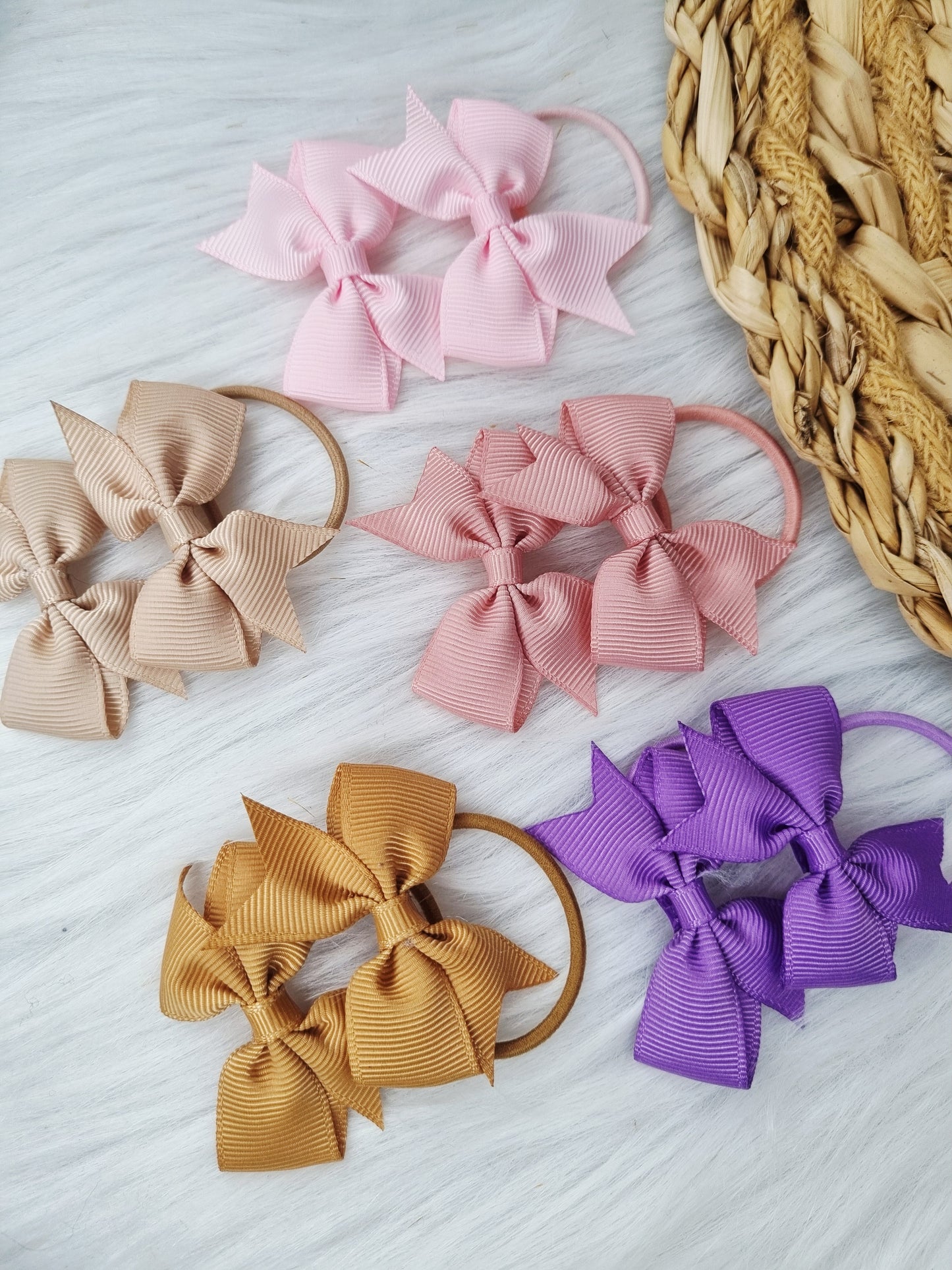 Haarelastiekje strik (lint) Leyla 2 stuks