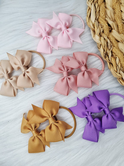 Haarelastiekje strik (lint) Leyla 2 stuks