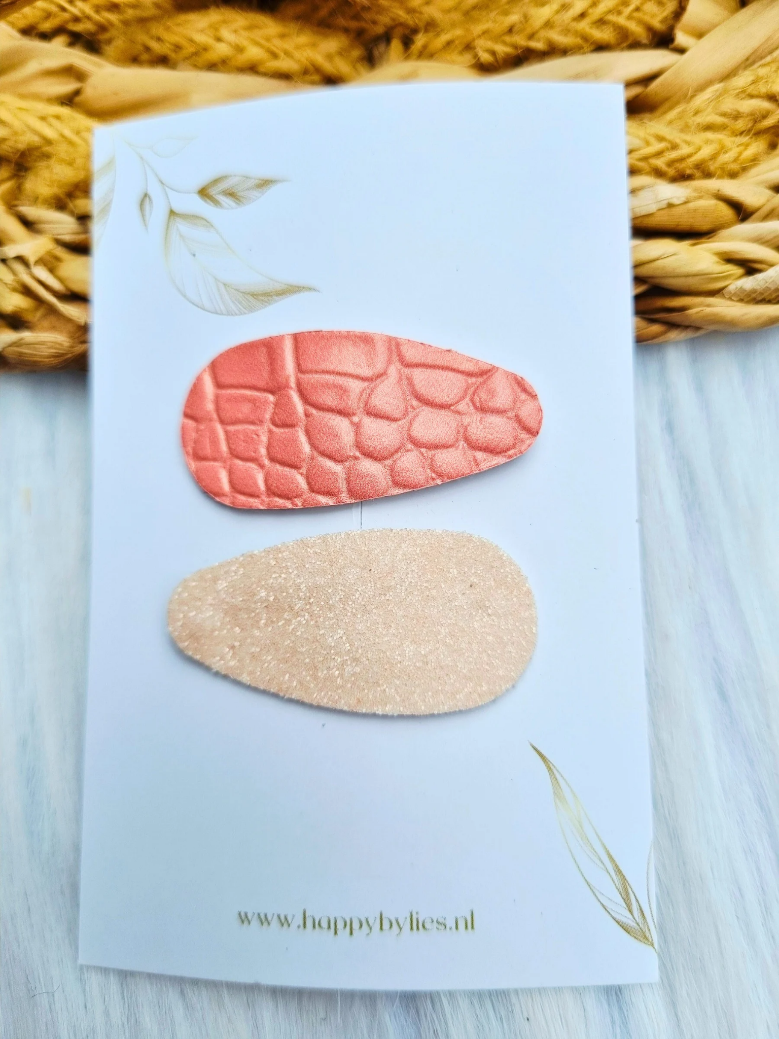 Leatherlook haarspeldjes eef ovaal