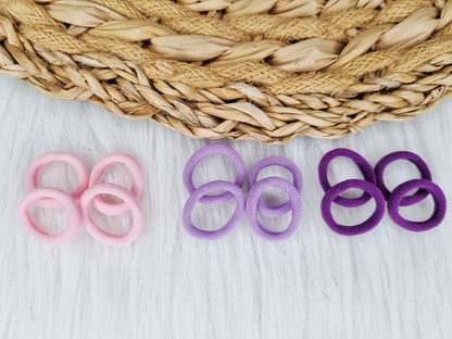 Mini haarelastiekjes mix lila, roze 12 stuks 