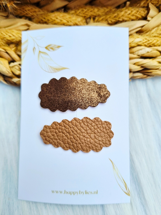 Leatherlook haarspeldjes dua ribbel 