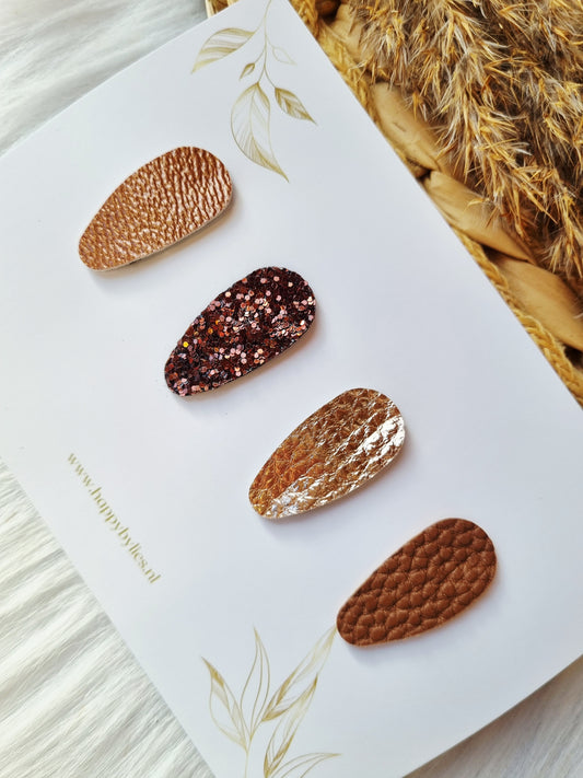 Leatherlook anti-slip haarspeldjes lois ovaal