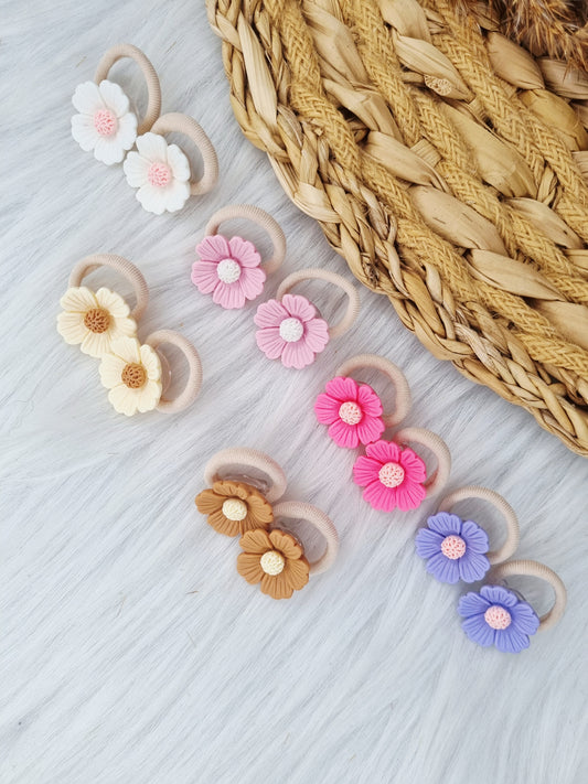 Mini haarelastiekjes Flower 2 stuks