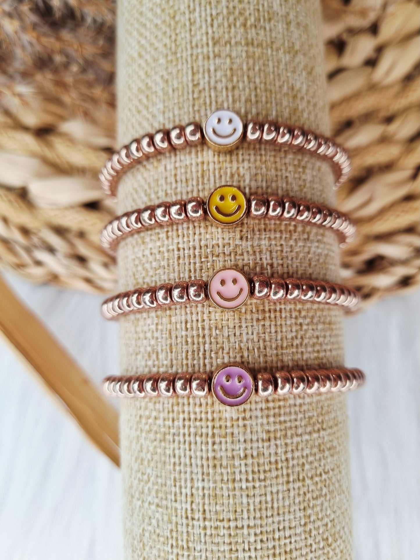 Kinder armband Smiley goud