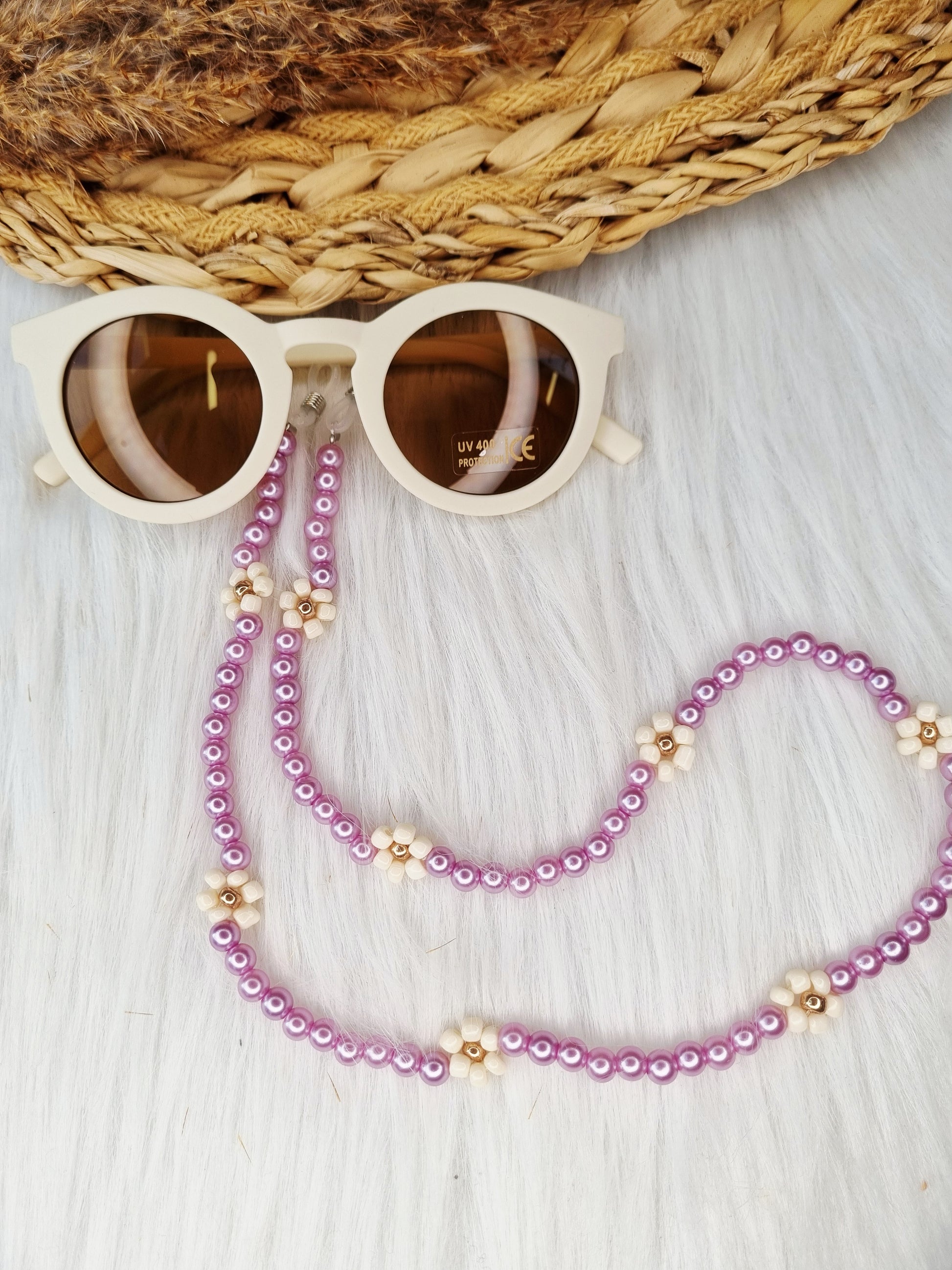 Zonnebrilkoord Daisy pearl Lila