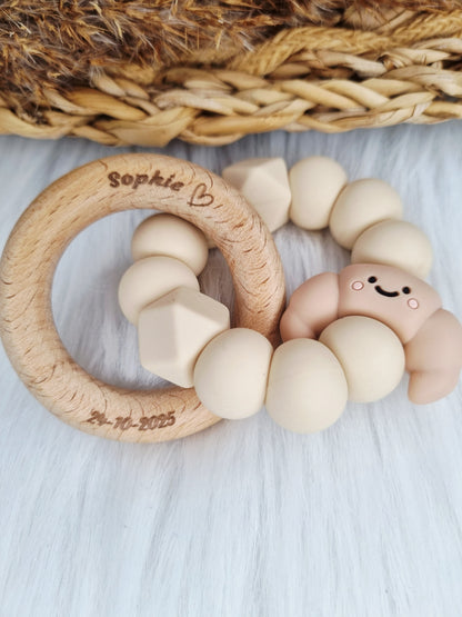 Bijtring gegraveerd met figuurtje (Jouw eigen ontwerp)