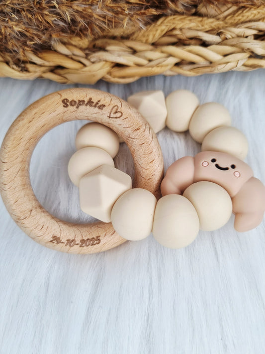 Bijtring gegraveerd met figuurtje (Jouw eigen ontwerp)