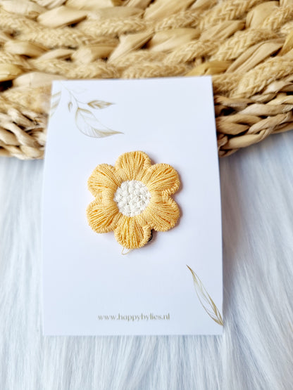 Haarspeldje anti slip peony geel 
