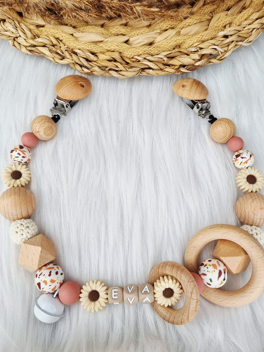 Wagenspanner Daisy jouw eigen ontwerp (met of zonder naam)
Powderblush, confetti bruin