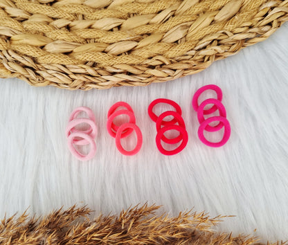 Mini haarelastiekjes roze mix 12 stuks