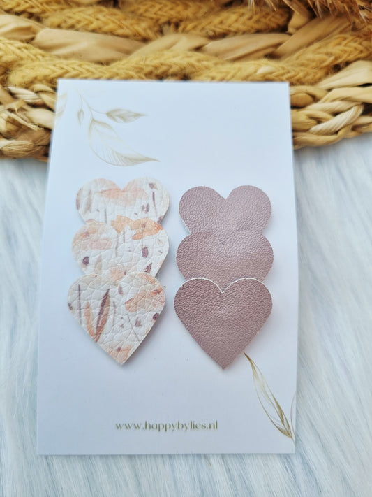 Leatherlook anti-slip haarspeldjes Liv hart