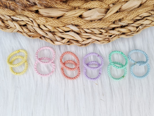 Mini haarelastiekjes ribbel multi color 12 stuks