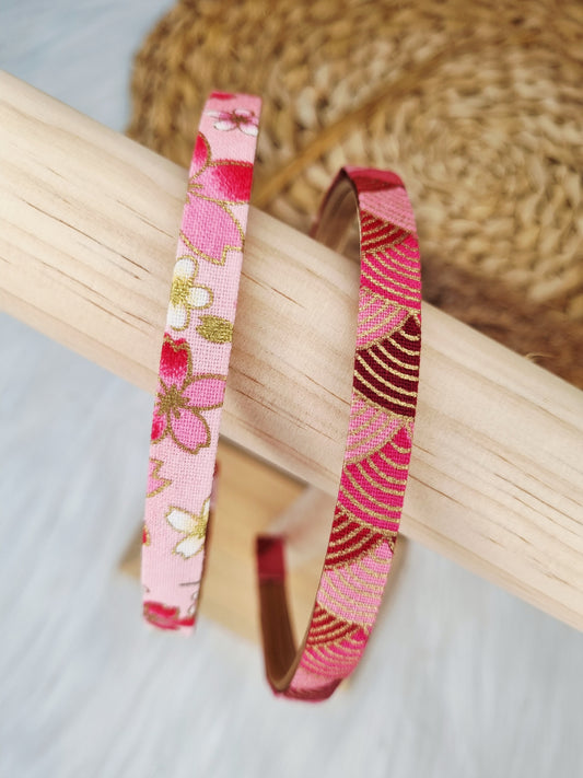 Diadeem pink waves, diadeem cherry blossom roze