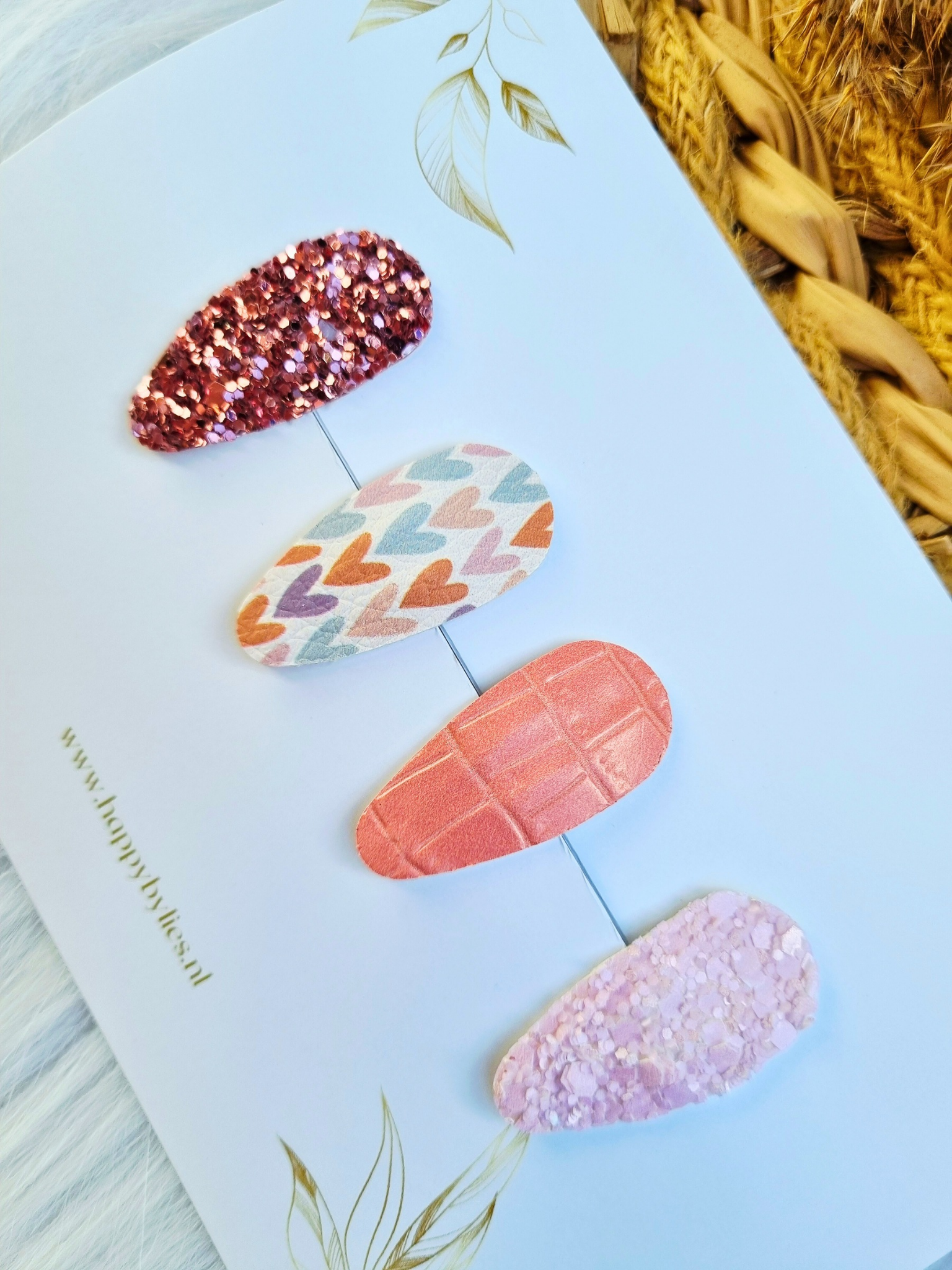 Leatherlook haarspeldjes Elin ovaal
