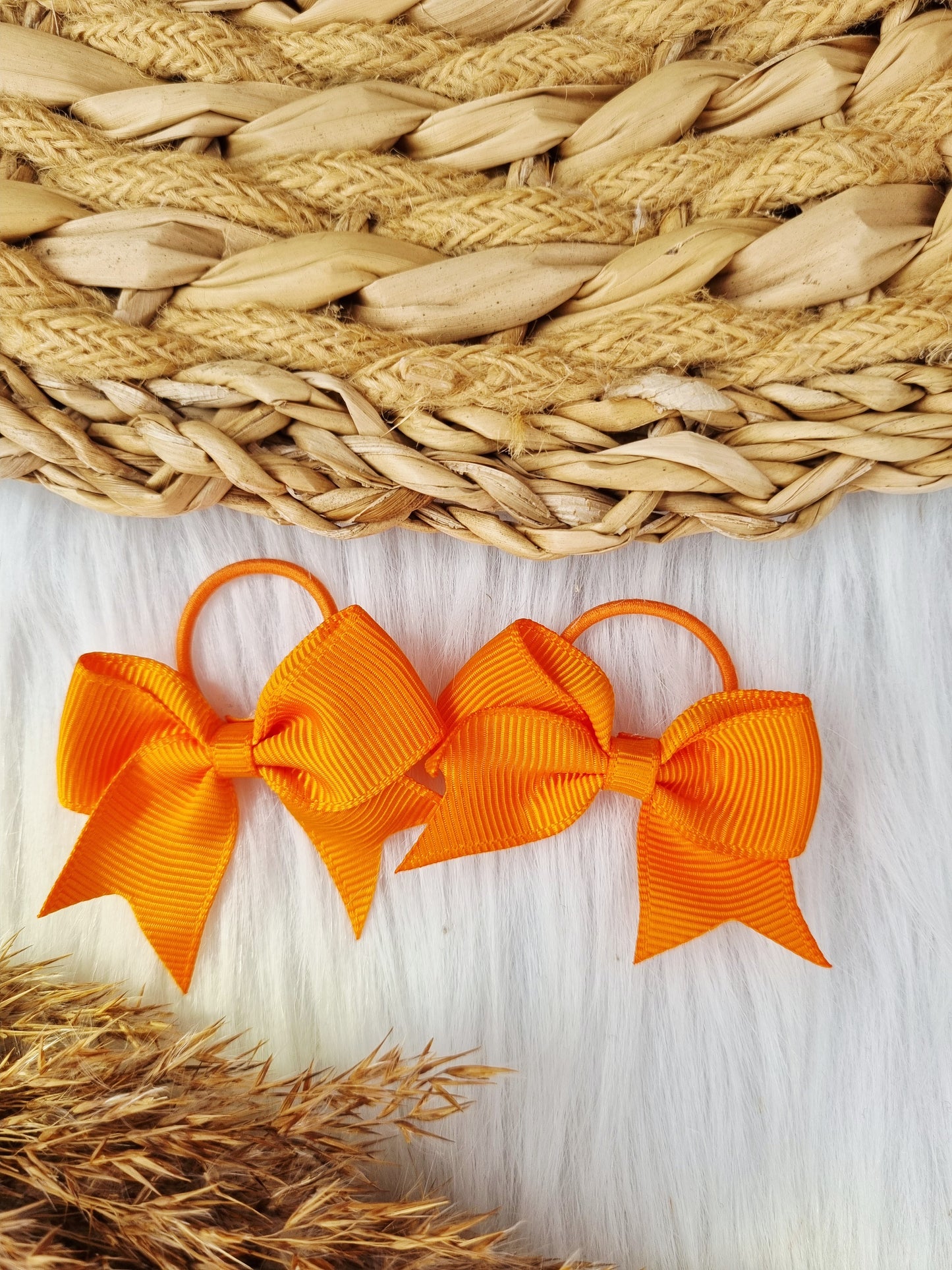 Haarelastiekje strik (lint) Oranje 2 stuks koningsdag editie