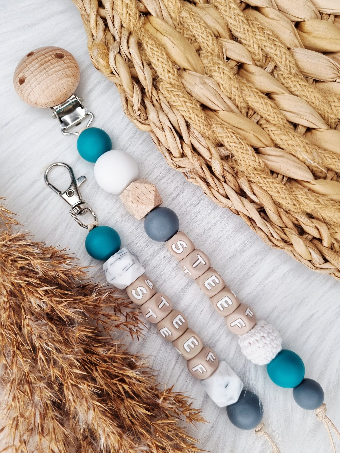 Speenkoord met bijpassende sleutelhanger 