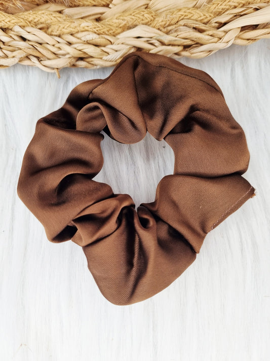 Satijnen Scrunchie Coffee