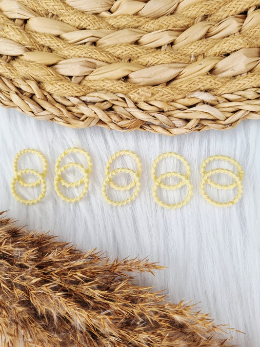 Mini haarelastiekjes ribbel zacht geel 10 stuks