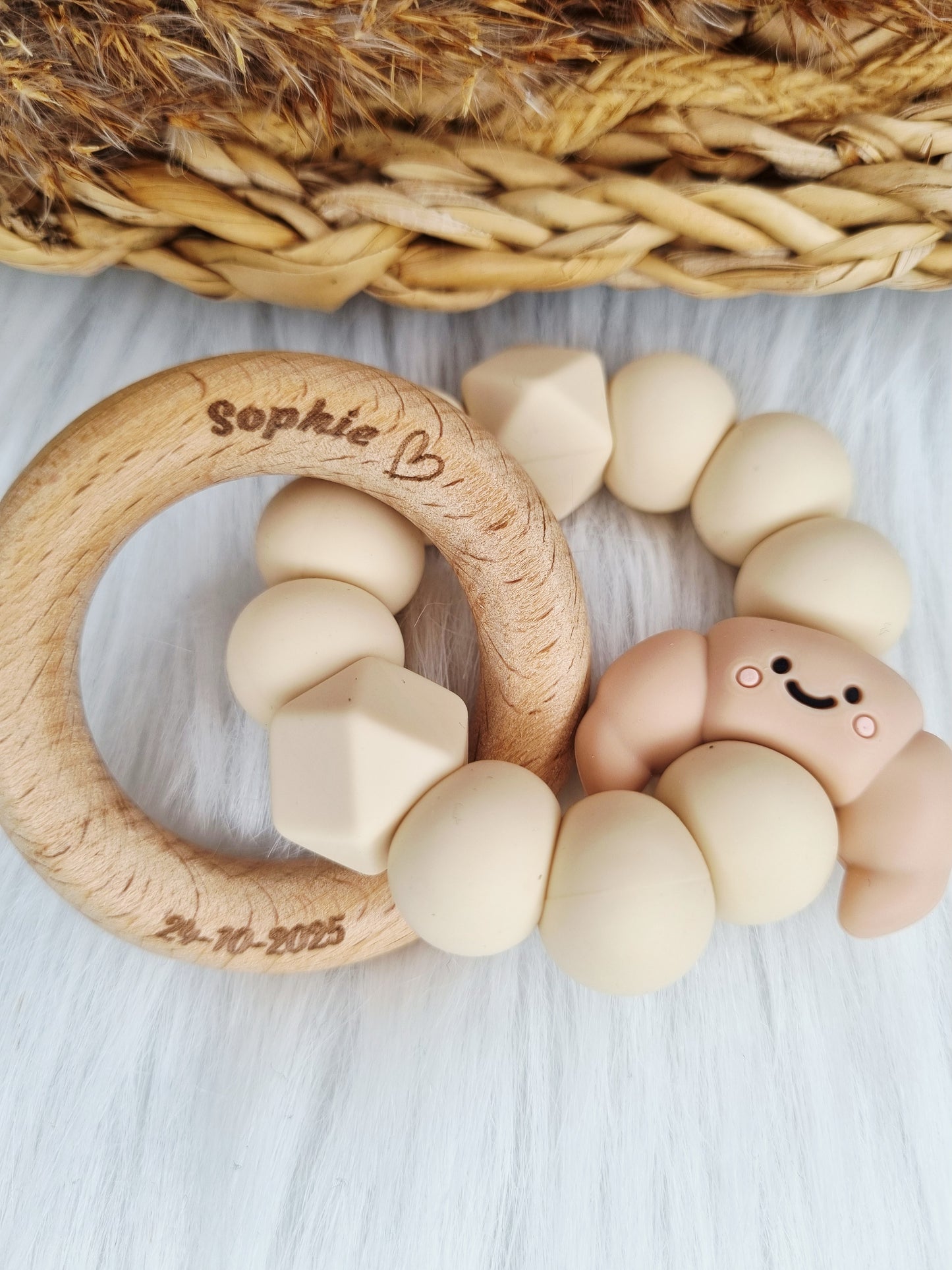 Bijtring gegraveerd met figuurtje (Jouw eigen ontwerp)