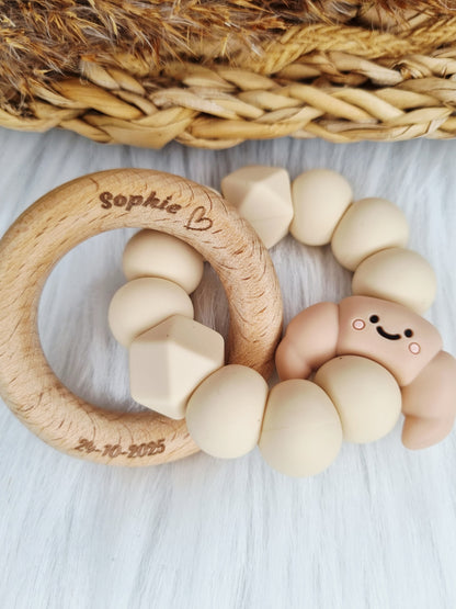 Bijtring gegraveerd met figuurtje (Jouw eigen ontwerp)