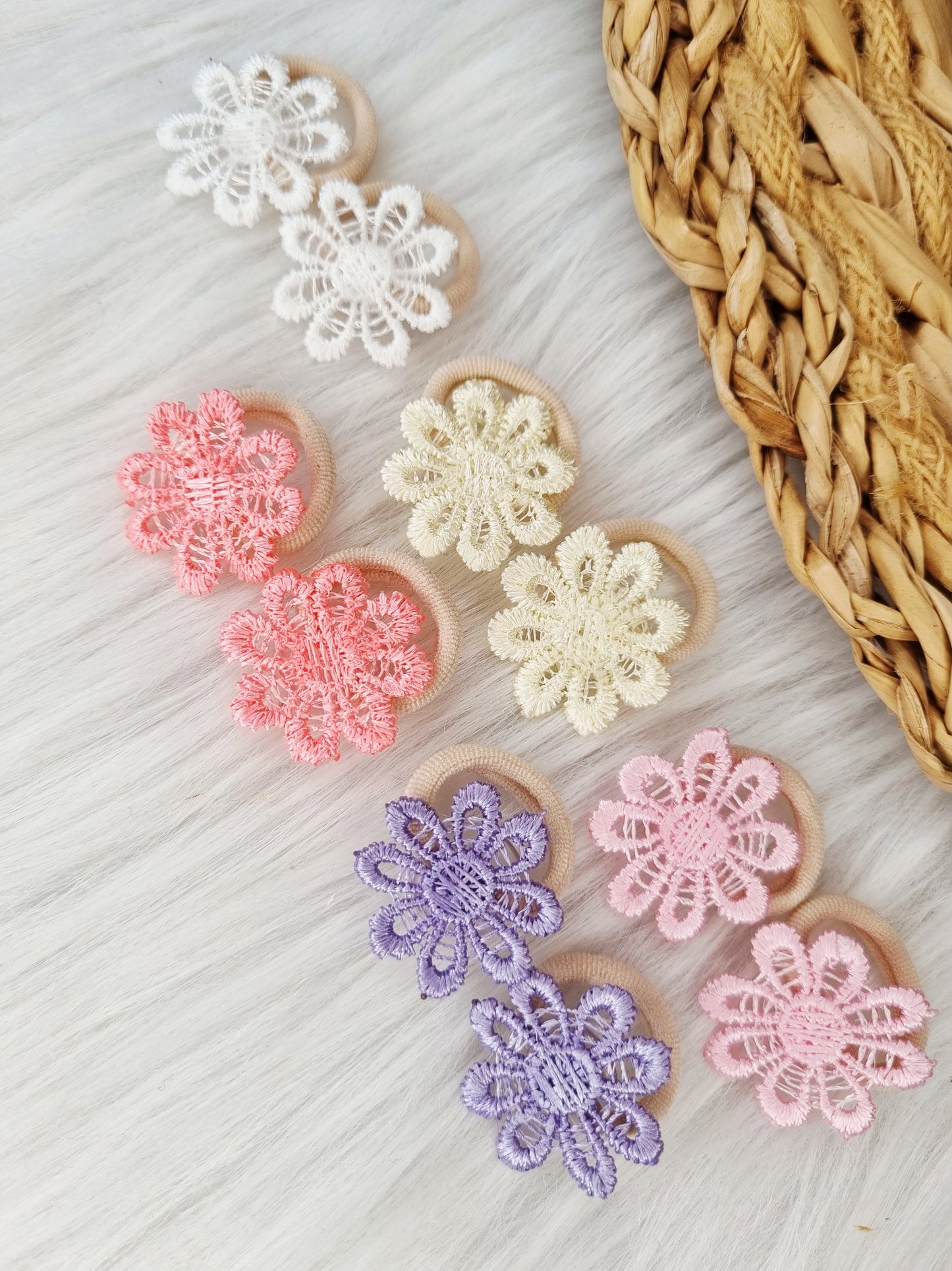 Mini haarelastiekjes Blossom 2 stuks