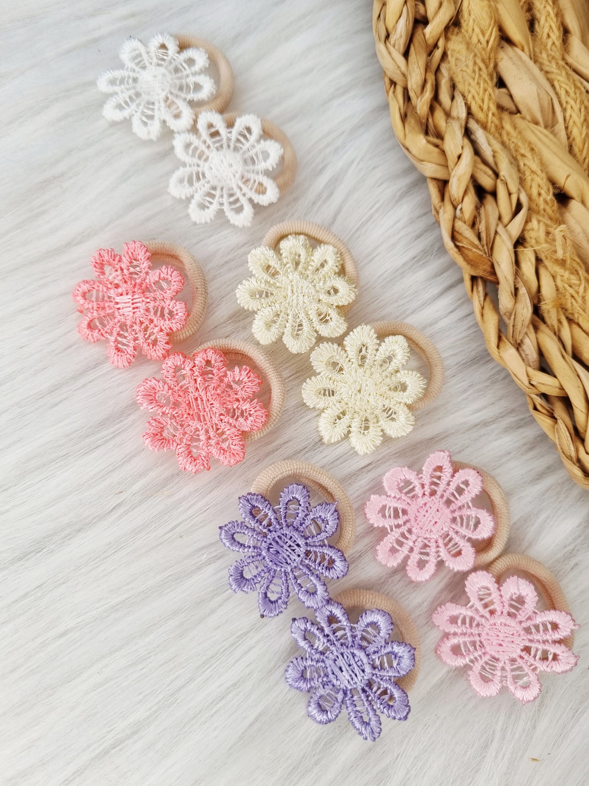 Mini haarelastiekjes Blossom 2 stuks