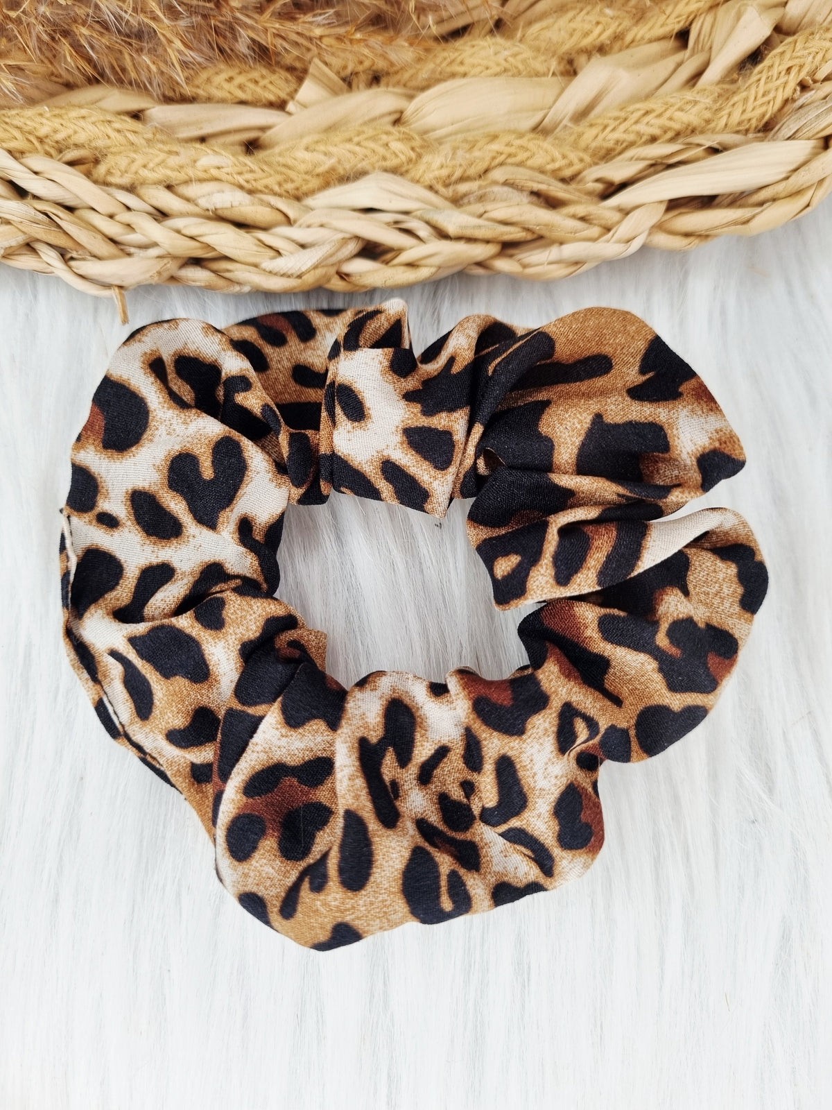 Scrunchie Leopard print bruin,beige,zwart
