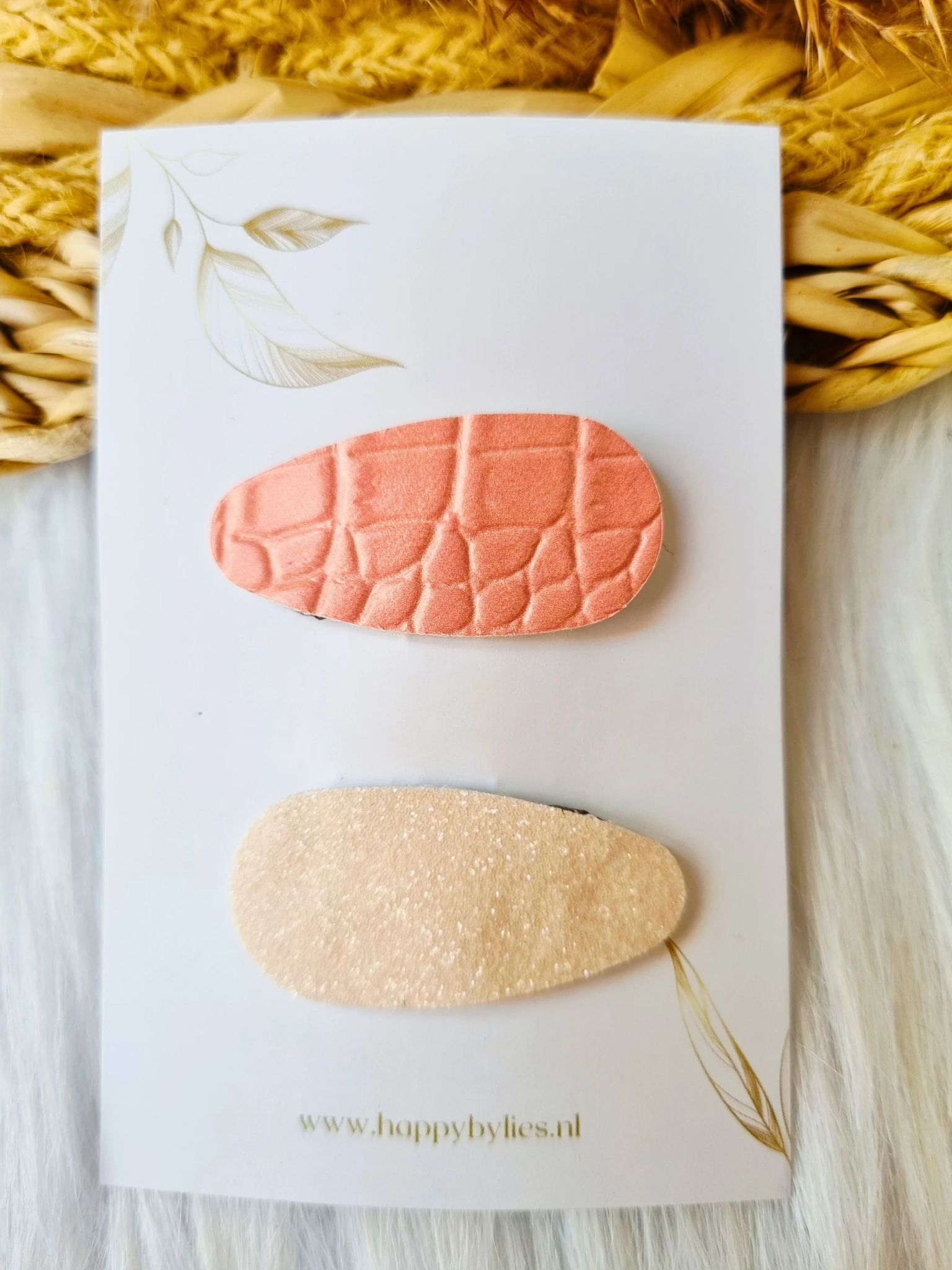 Leatherlook anti-slip haarspeldjes eef ovaal 