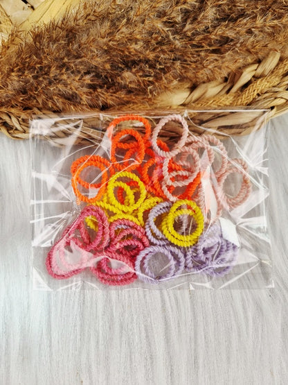 Mini haarelastiekjes ribbel multi color 50 stuks