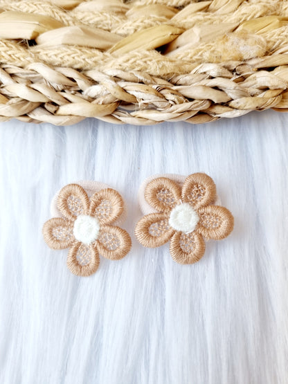 Mini haar elastiekjes Cherry blossom 2 stuks bruin