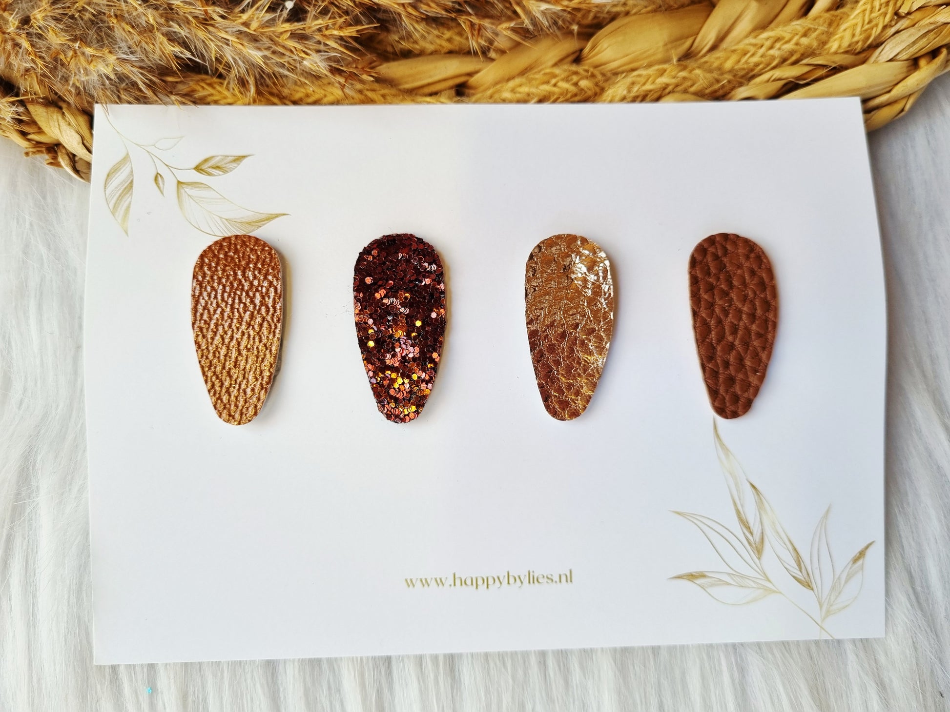 Leatherlook anti-slip haarspeldjes Lois