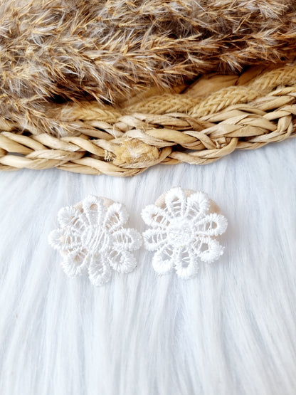 Mini haar elastiekjes blossom wit 2 stuks