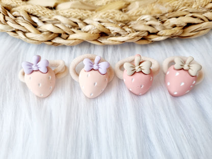 Mini haar elastiekjed aardbeitjes 2 stuks 