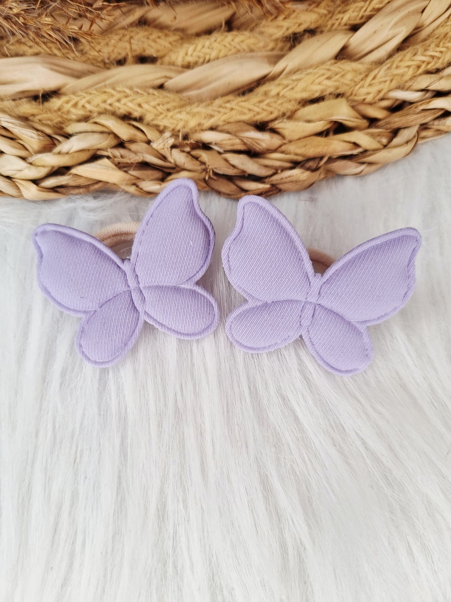 Mini haarelastiekjes Vlinder 2 stuks lila