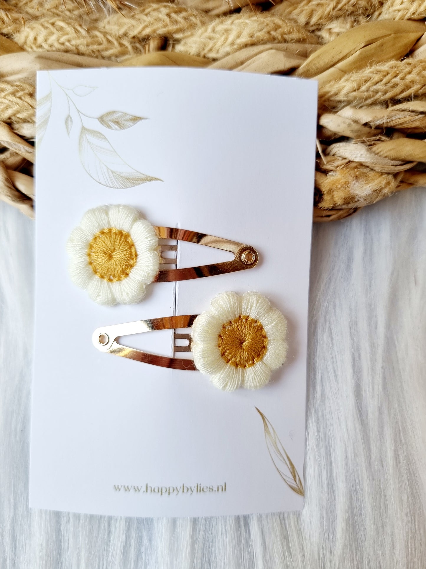 Haarspeldje jasmin 2 stuks creme 