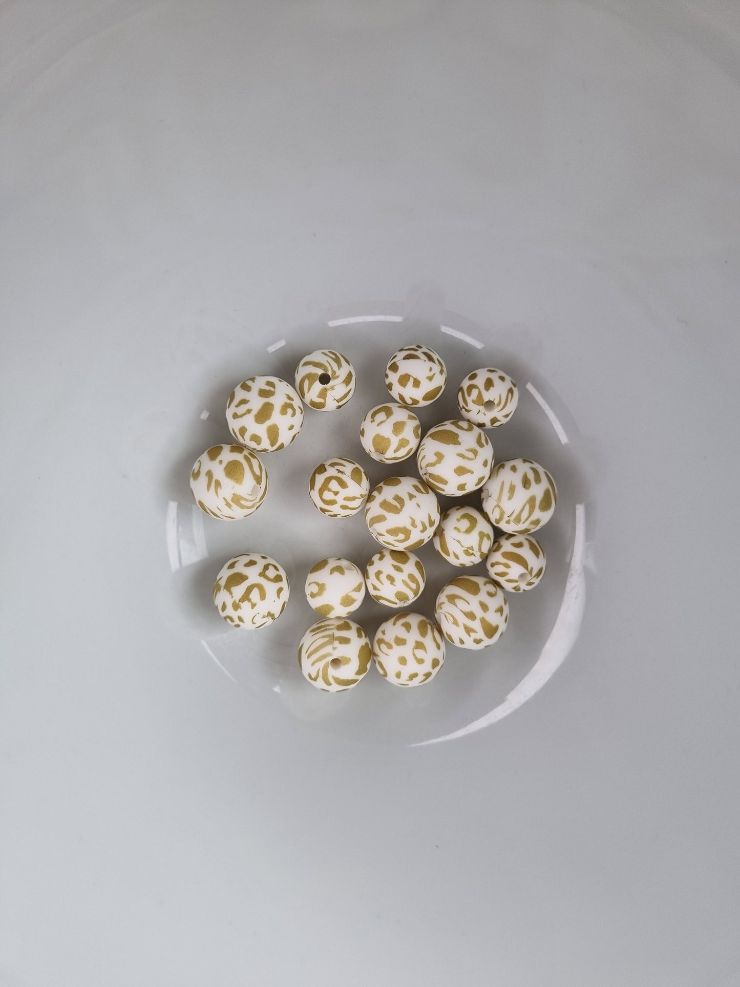 Siliconen kralen Leopard print goud