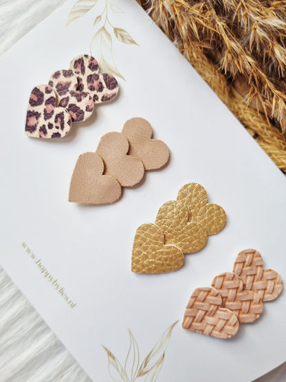 Leatherlook anti-slip haarspeldjes Mira hart