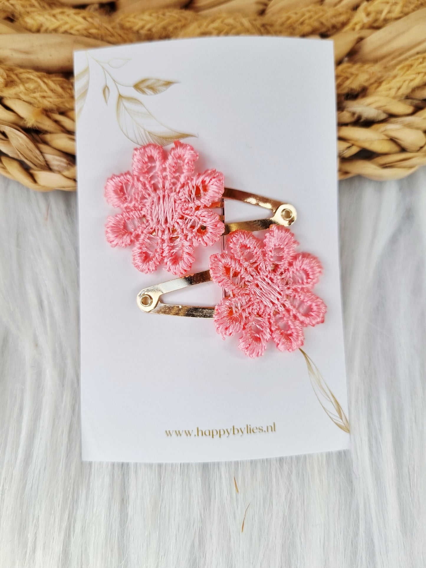 Haarspeldje Blossom 2 stuks donker roze