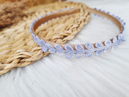 Diadeem hearts blauw wit