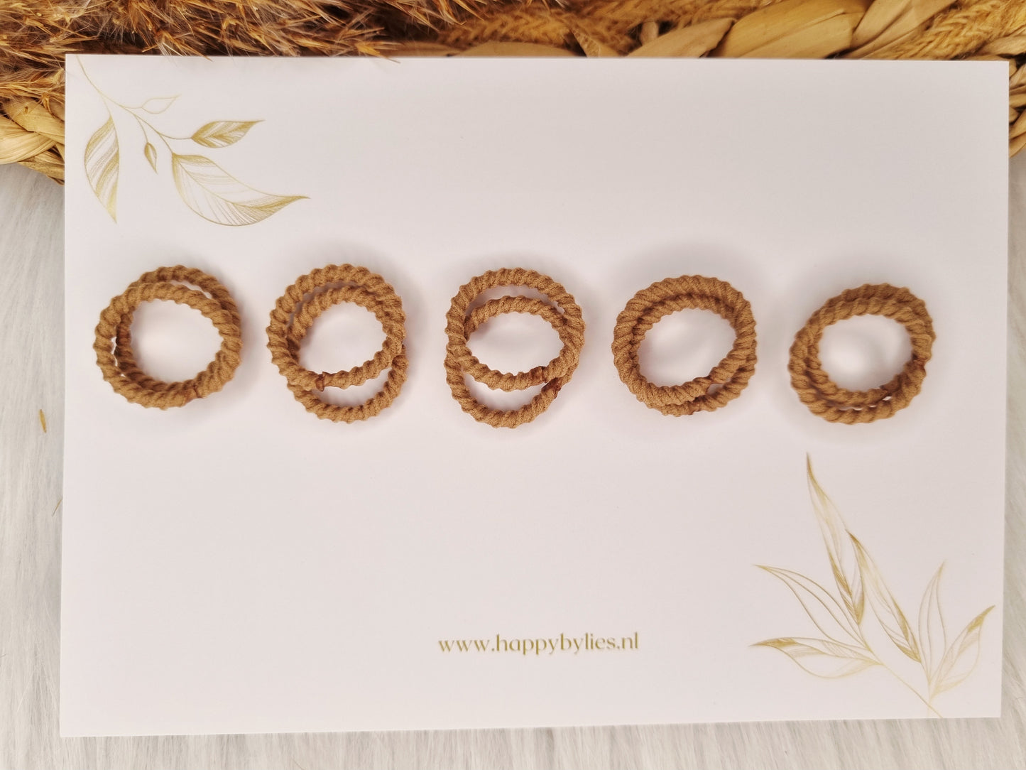 Mini haarelastiekjes ribbel 10 stuks