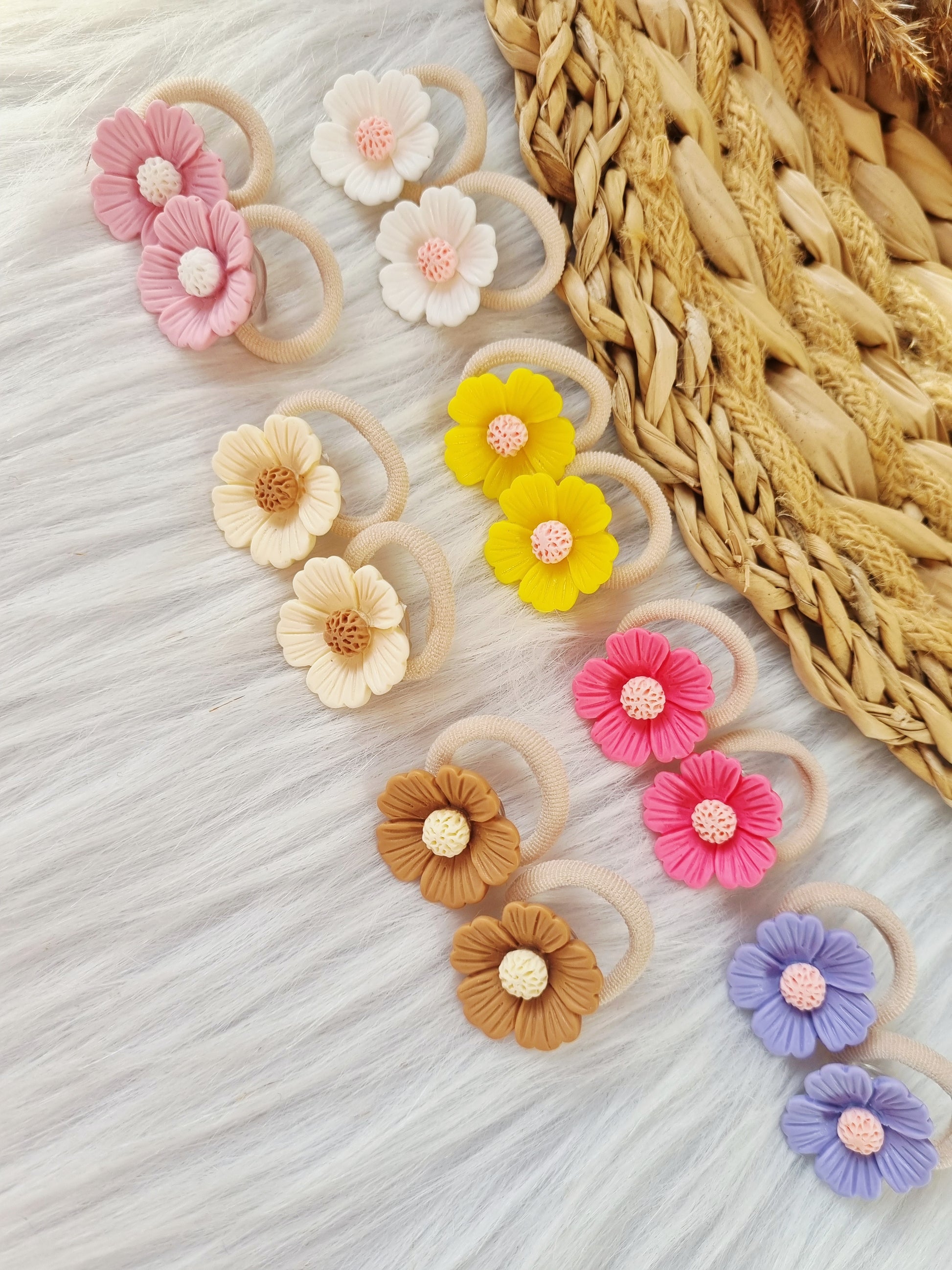 Mini haarelastiekjes Flower 2 stuks